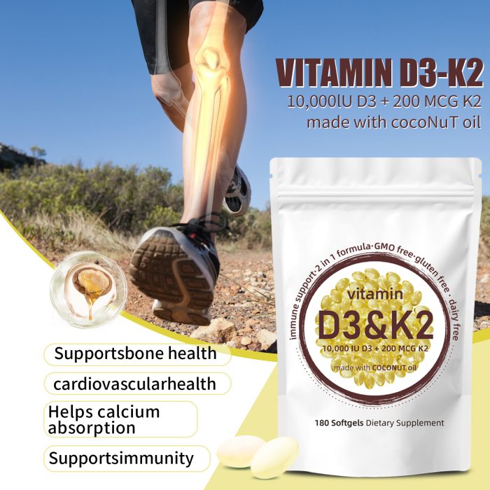 D3+K2 Soft Capsules - Helps with Bone Health - 图片 1